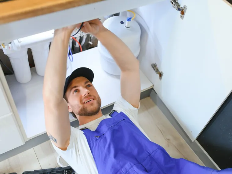Instalación de artefactos bajo el lavaplatos